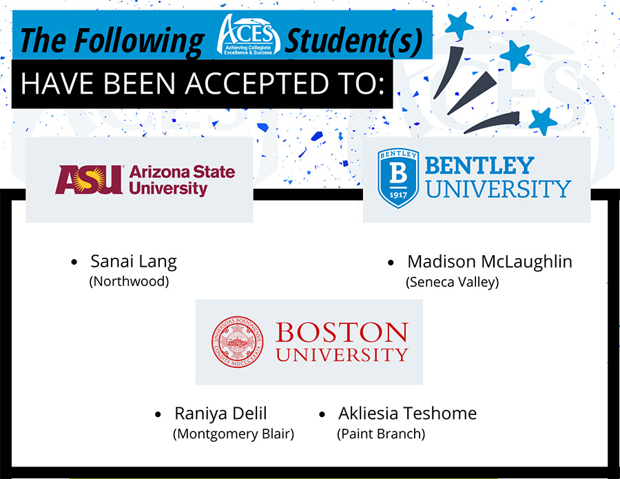 2022 graduate college acceptance notice to arizona state university, bentley university, and boston university